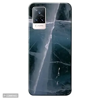 Dugvio? Printed Designer Hard Back Case Cover for Vivo V21  Vivo V21 (5G) (Black Marble Effect)-thumb0