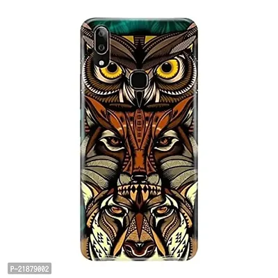 Dugvio? Polycarbonate Printed Colorful Angry Animals, Abstract Patter, Angry Owl Designer Hard Back Case Cover for Vivo V9 Pro (Multicolor)