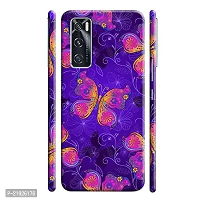 Dugvio? Polycarbonate Printed Hard Back Case Cover for Vivo V20 SE (Purple Butterfly)