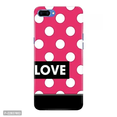 Dugvio? Printed Designer Matt Finish Hard Back Cover Case for Oppo A3S - Pink Love dot