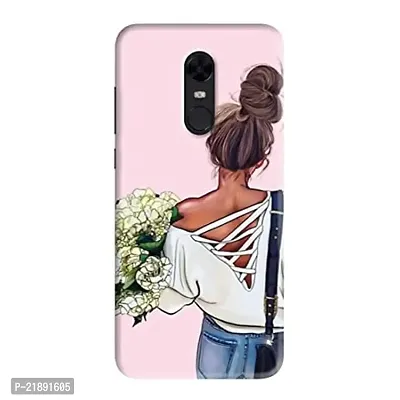 Dugvio Polycarbonate Printed Colorful Cute Girl with Flowers Designer Hard Back Case Cover for Xiaomi Redmi Note 5 / Redmi Note 5 (Multicolor)