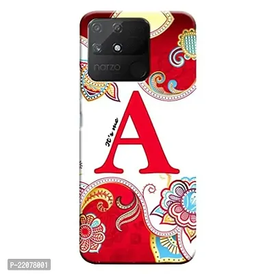 Dugvio? Printed Designer Matt Finish Hard Back Cover Case for Realme Narzo 50A - Its Me A Alphabet