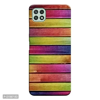 Dugvio? Printed Designer Matt Finish Hard Back Cover Case for Samsung Galaxy A22 (5G) - Colorful Wooden