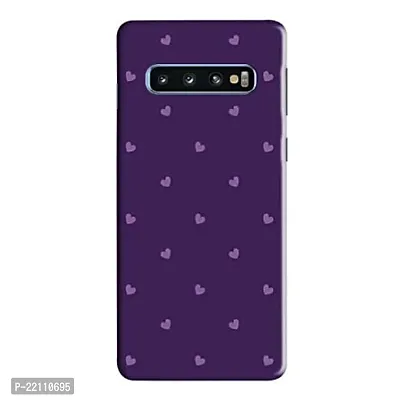 Dugvio? Printed Hard Back Case Cover Compatible for Samsung Galaxy S10 - Small Purple Heart (Multicolor)-thumb0