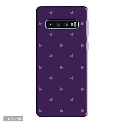 Dugvio? Printed Hard Back Case Cover Compatible for Samsung Galaxy S10 - Small Purple Heart (Multicolor)