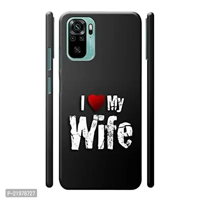 Dugvio? Printed Designer Matt Finish Hard Back Cover Case for Xiaomi Redmi Note 10 / Redmi Note 10S - I Love My Wife