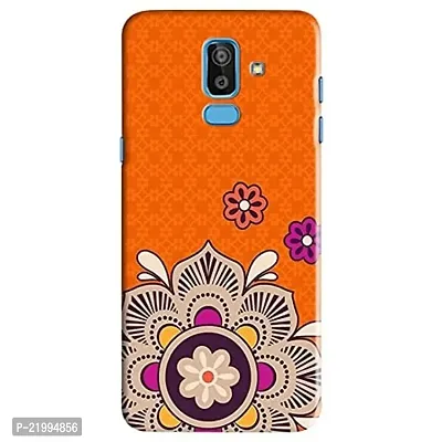 Dugvio? Printed Designer Hard Back Case Cover for Samsung Galaxy J8 / Samsung Galaxy On8 / J810G/DS (Orange Rangoli Art)-thumb0