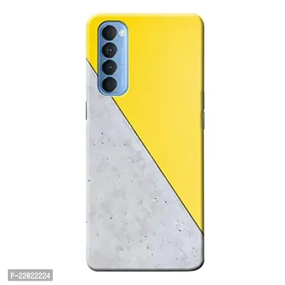 Dugvio? Printed Designer Hard Back Case Cover for Oppo Reno 4 Pro (Yellow and Grey Design)-thumb0