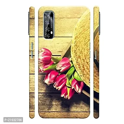Dugvio? Polycarbonate Printed Hard Back Case Cover for Realme 7 / Narzo 20 Pro (Red Flowers)-thumb0