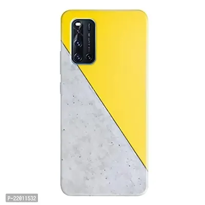 Dugvio? Printed Designer Hard Back Case Cover for Vivo V19 (Yellow and Grey Design)-thumb0