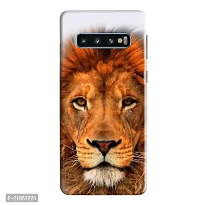 Dugvio? Polycarbonate Printed Hard Back Case Cover for Samsung Galaxy S10 / Samsung S10 (Lion Face)