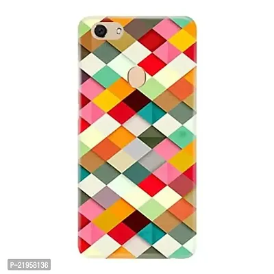 Dugvio? Poly Carbonate Back Cover Case for Oppo F7 - Traingle Multicolor