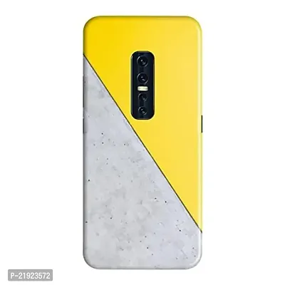 Dugvio? Polycarbonate Printed Hard Back Case Cover for Vivo V17 Pro (Yellow and Grey Design)