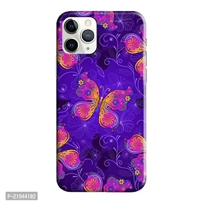 Dugvio? Polycarbonate Printed Hard Back Case Cover for iPhone 11 (Purple Butterfly)