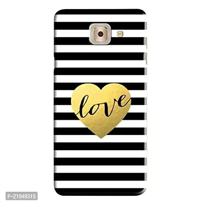 Dugvio? Polycarbonate Printed Hard Back Case Cover for Samsung Galaxy J7 Max/Samsung On Max/SM-G615F/DS (Love Heart with Black Texture)