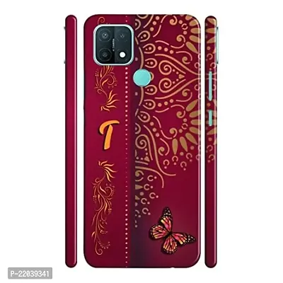 Dugvio? Printed Designer Matt Finish Hard Back Cover Case for Oppo A15 / Oppo A15S - T Name Alphabet