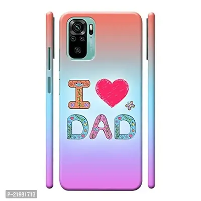 Dugvio? Printed Designer Matt Finish Hard Back Cover Case for Xiaomi Redmi Note 10 / Redmi Note 10S - I Love Dad Pink-thumb0