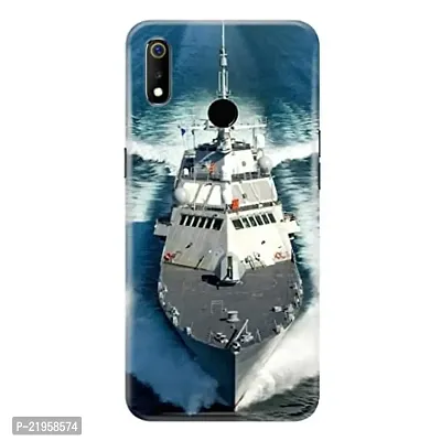 Dugvio? Poly Carbonate Back Cover Case for Realme 3 Pro - Navy Ship-thumb0