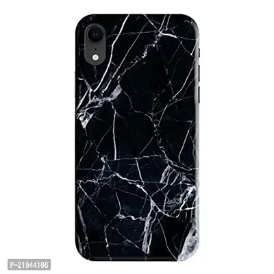 Dugvio? Polycarbonate Printed Hard Back Case Cover for iPhone XR (Black Marble)