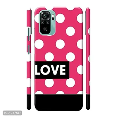 Dugvio? Printed Designer Matt Finish Hard Back Cover Case for Xiaomi Redmi Note 10 / Redmi Note 10S - Pink Love dot