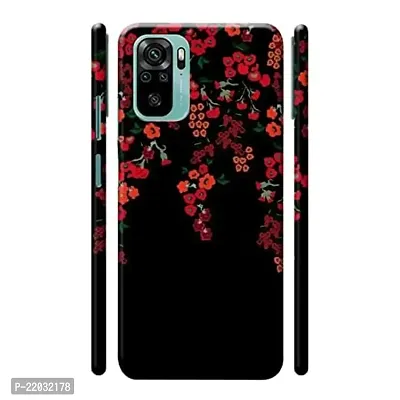 Dugvio? Printed Vintage Floral, Red Flower Designer Hard Back Case Cover for Xiaomi Redmi Note 10 / Redmi Note 10S (Multicolor)