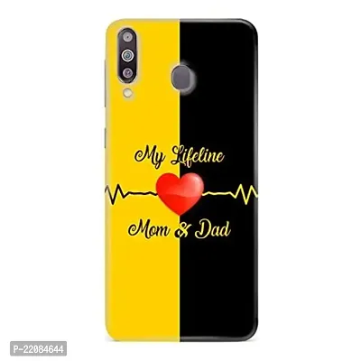 Dugvio? Printed Colorful My Lifeline Mom and Dad Designer Hard Back Case Cover for Samsung Galaxy M30 / Samsung M30 / SM-M305F/DS (Multicolor)-thumb0