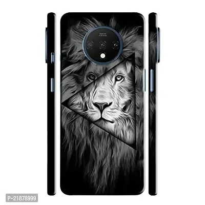 Dugvio? Polycarbonate Printed Colorful Angry Lion, Black and White Lion, Tiger Designer Hard Back Case Cover for OnePlus 7T/ 1+7T (Multicolor)