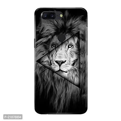 Dugvio? Polycarbonate Printed Colorful Angry Lion, Black and White Lion, Tiger Designer Hard Back Case Cover for OnePlus 5T / 1+5T (Multicolor)