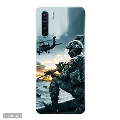 Dugvio? Poly Carbonate Back Cover Case for Oppo F15 - Army, Force