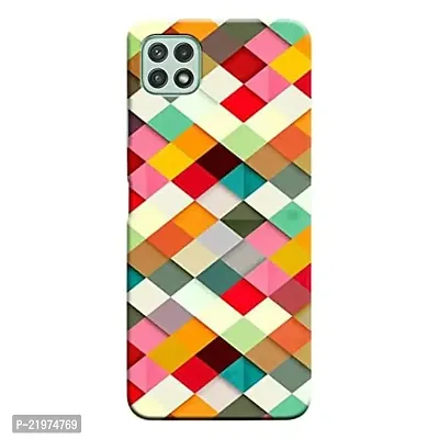 Dugvio? Printed Designer Matt Finish Hard Back Cover Case for Samsung Galaxy A22 (5G) - Traingle Multicolor