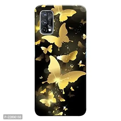 Dugvio? Printed Matt Finish Back Case Cover for Realme X7 Pro (Golden Butterfly)