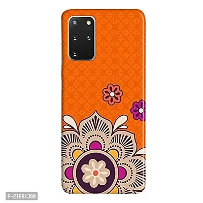 Dugvio? Printed Designer Hard Back Case Cover for Samsung Galaxy S20 Plus/Samsung S20 Plus (Orange Rangoli Art)-thumb0