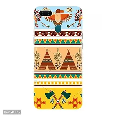 Dugvio? Poly Carbonate Back Cover Case for Oppo A7 / Oppo A12 / Oppo A5S - Rajasthani Pattern