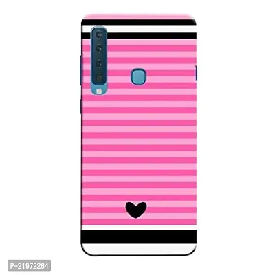 Dugvio? Printed Designer Back Case Cover for Samsung Galaxy A9 (2018) / Samsung A9 (2018) / SM-A920F/DS (Line Border with Little Heart)