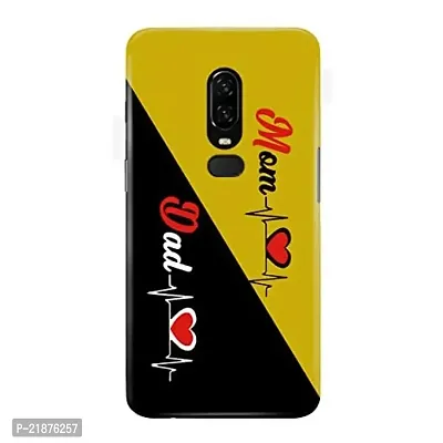 Dugvio? Polycarbonate Printed Colorful Mom  Dad, Mom  Dad, Maa and Papa Designer Hard Back Case Cover for OnePlus 6/1+6 (Multicolor)