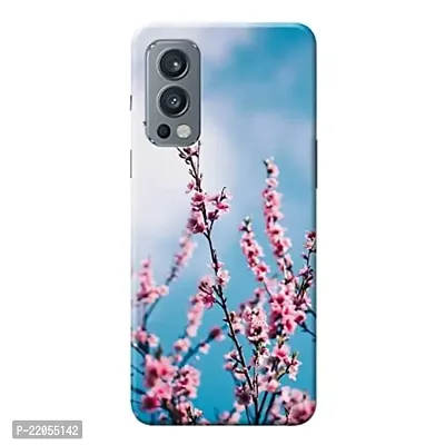 Dugvio? Printed Designer Back Cover Case for OnePlus Nord 2 (5G) - Pink Floral with Sky