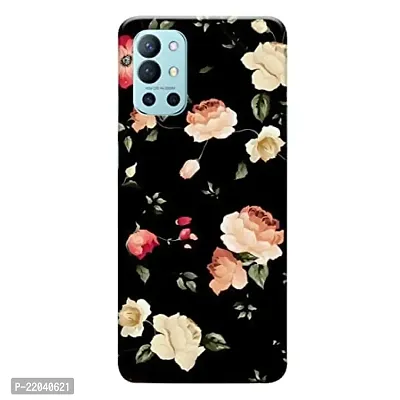 Dugvio? Printed Floral Design, Black Flower Designer Hard Back Case Cover for OnePlus 9R / OnePlus 9R (5G) (Multicolor)