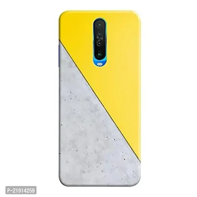 Dugvio? Polycarbonate Printed Hard Back Case Cover for Xiaomi Redmi Poco X2 / Redmi K30 (Yellow and Grey Design)