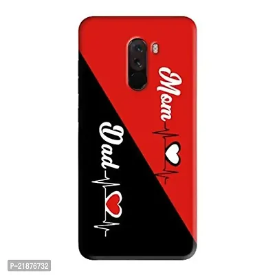 Dugvio? Polycarbonate Printed Colorful Mom  Dad, Mom and Dad, Maa and Pa Designer Hard Back Case Cover for Xiaomi Redmi Poco F1 / Redmi Poco F1 (Multicolor)