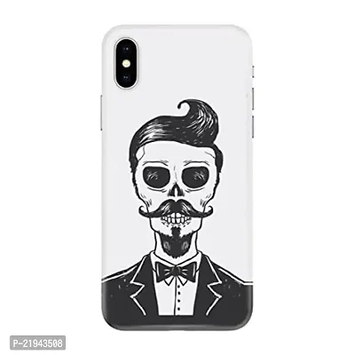 Dugvio? Polycarbonate Printed Hard Back Case Cover for iPhone X (Skul with mustach)