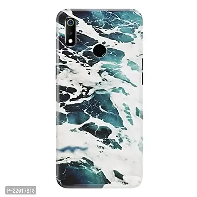 Dugvio? Printed Designer Hard Back Case Cover for Realme 3 (Water Marble)