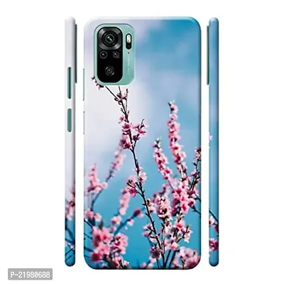 Dugvio? Printed Designer Matt Finish Hard Back Cover Case for Xiaomi Redmi Note 10 / Redmi Note 10S - Pink Floral with Sky