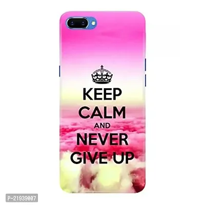 Dugvio? Polycarbonate Printed Hard Back Case Cover for Oppo A3S (Keep Calm and Never give up)
