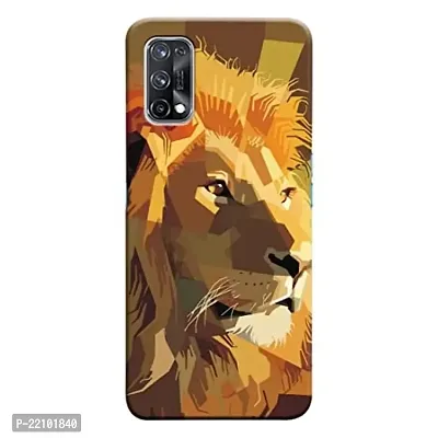 Dugvio? Printed Hard Back Cover Case for Realme X7 - Lion face Art