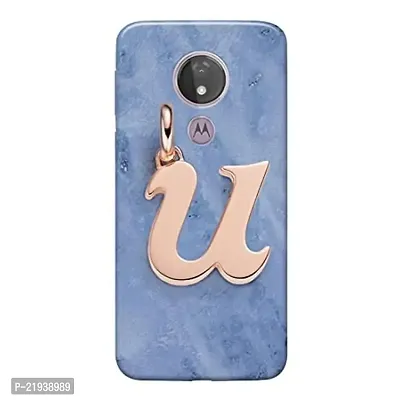 Dugvio? Polycarbonate Printed Hard Back Case Cover for Motorola Moto G7 Power (U Name Alphabet)