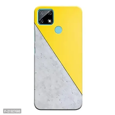Dugvio? Polycarbonate Printed Hard Back Case Cover for Realme Narzo 30A (Yellow and Grey Design)-thumb0