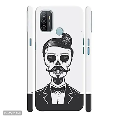 Dugvio? Printed Designer Hard Back Case Cover for Oppo A53 / Oppo A33 (Skul with mustach)-thumb0