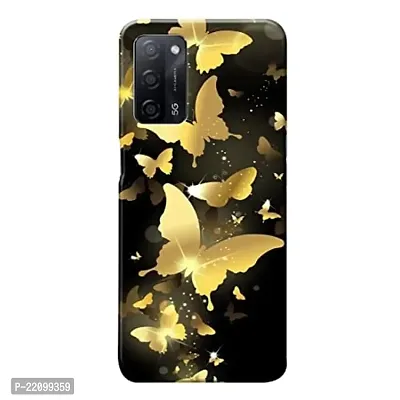 Dugvio? Printed Matt Finish Back Case Cover for Oppo A53S (5G) / Oppo A16 (5G) / Oppo A55 (5G) (Golden Butterfly)