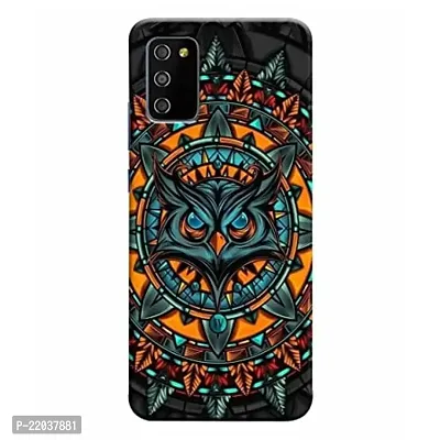Dugvio? Printed Angry Owl Designer Hard Back Case Cover for Samsung Galaxy M02S / Samsung Galaxy F02S (Multicolor)