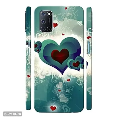 Dugvio? Printed Hard Back Case Cover Compatible for Oppo A52 - Red Heart (Multicolor)